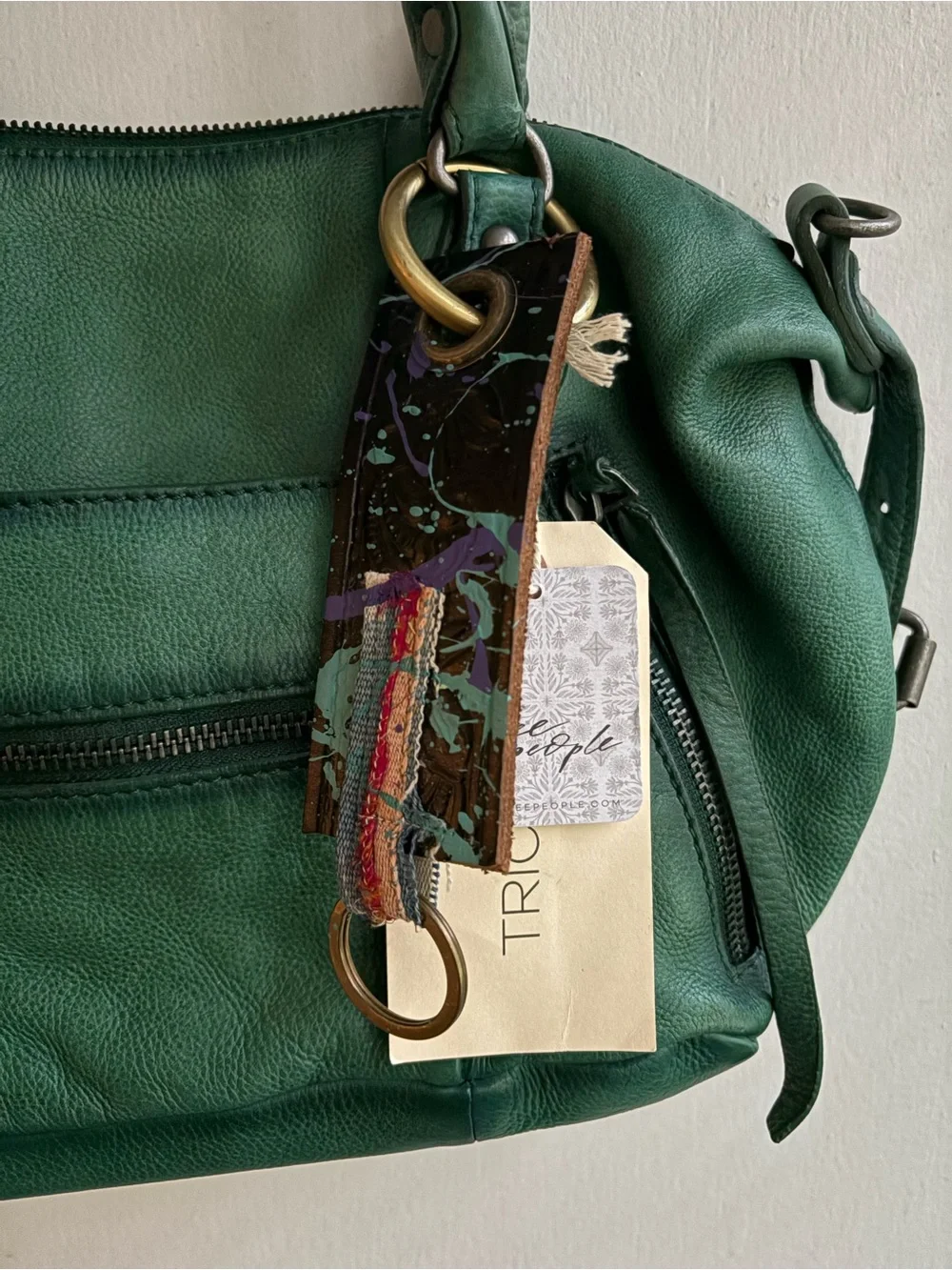 Free People Tricia Fix Rare Splatter Key ring/ Bag charm🔥New with tags!